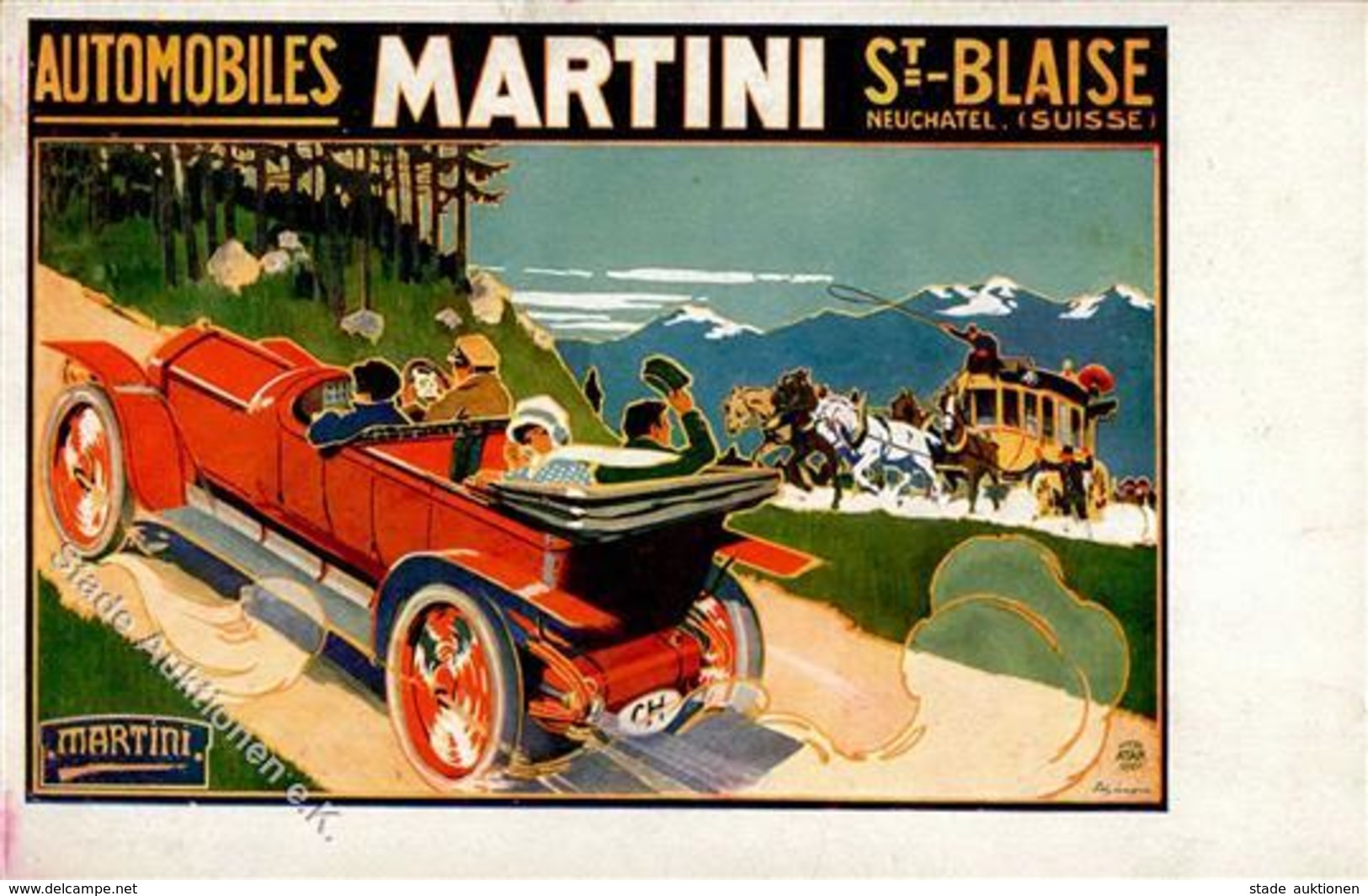Oldtimer St-Blaise (2072) Schweiz Automobiles Martin Postkutsche 1917 I-II - Sonstige & Ohne Zuordnung