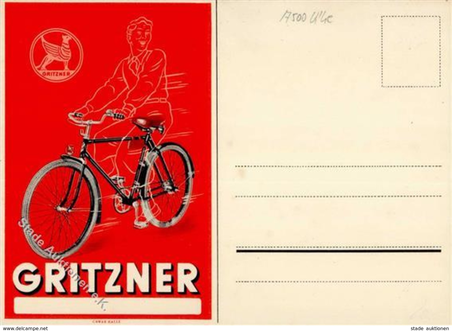 Fahrradwerbung Durlach (7500) Gritzner I-II - Sonstige & Ohne Zuordnung