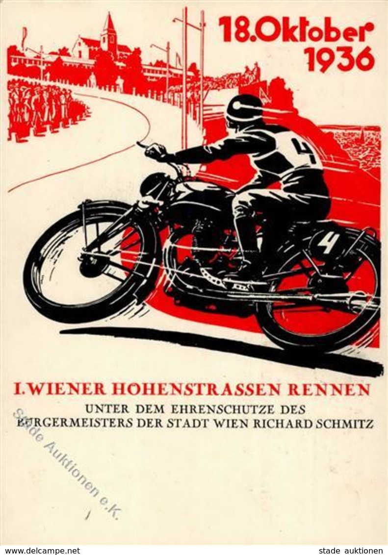 Motorrad Wiener Hohenstrassen Rennen Ganzsache I-II - Motorräder