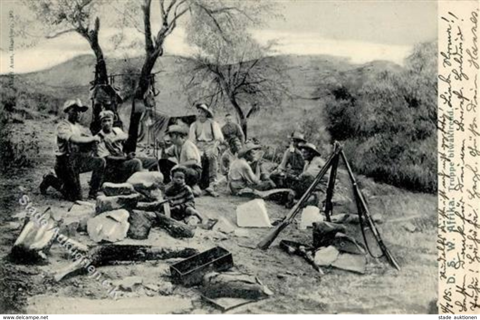 DEUTSCHE KOLONIEN DSW - SCHUTZTRUPPE Beim BIWAK - O Swakopmund 1905 I - Ohne Zuordnung