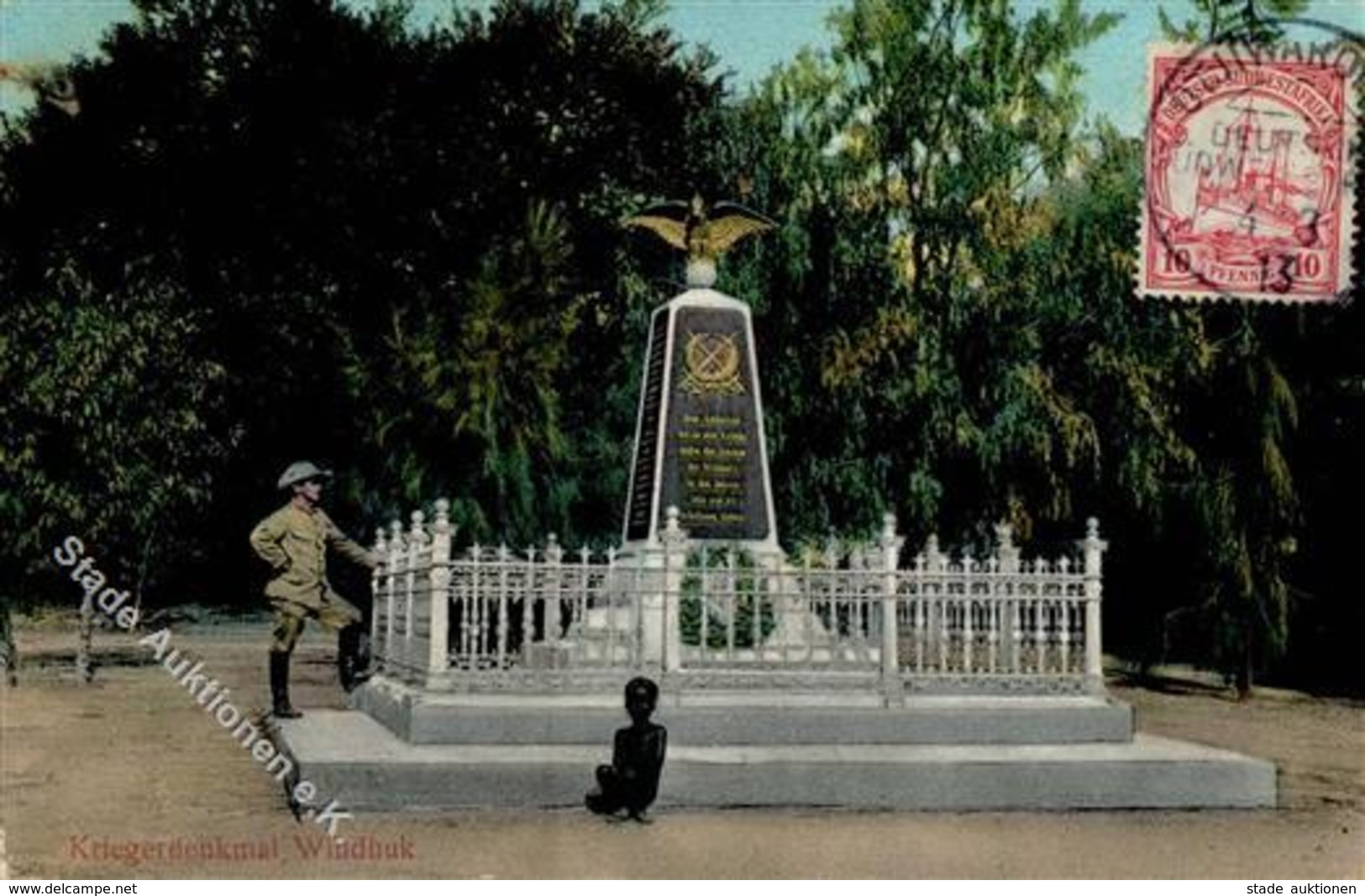 Kolonien Deutsch Südwestafrika Kriegerdenkmal Windhuk 1913 I-II Colonies - Ohne Zuordnung