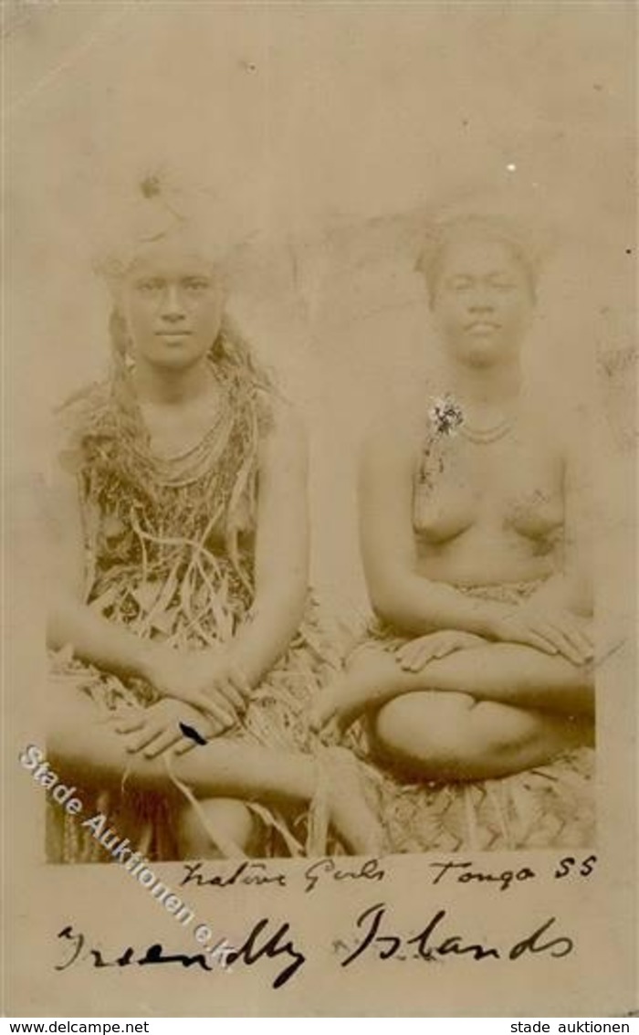 Kolonien Schutzgebiete In Der Südsee Einheimische Frauen In Tonga Foto AK II (Stauchung, Eckbug) Colonies Femmes - Ohne Zuordnung