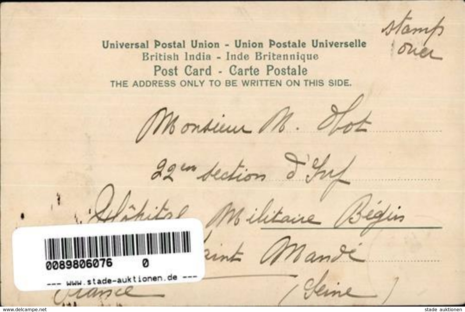 Post Postbote Indien 1905 I-II - Sonstige & Ohne Zuordnung
