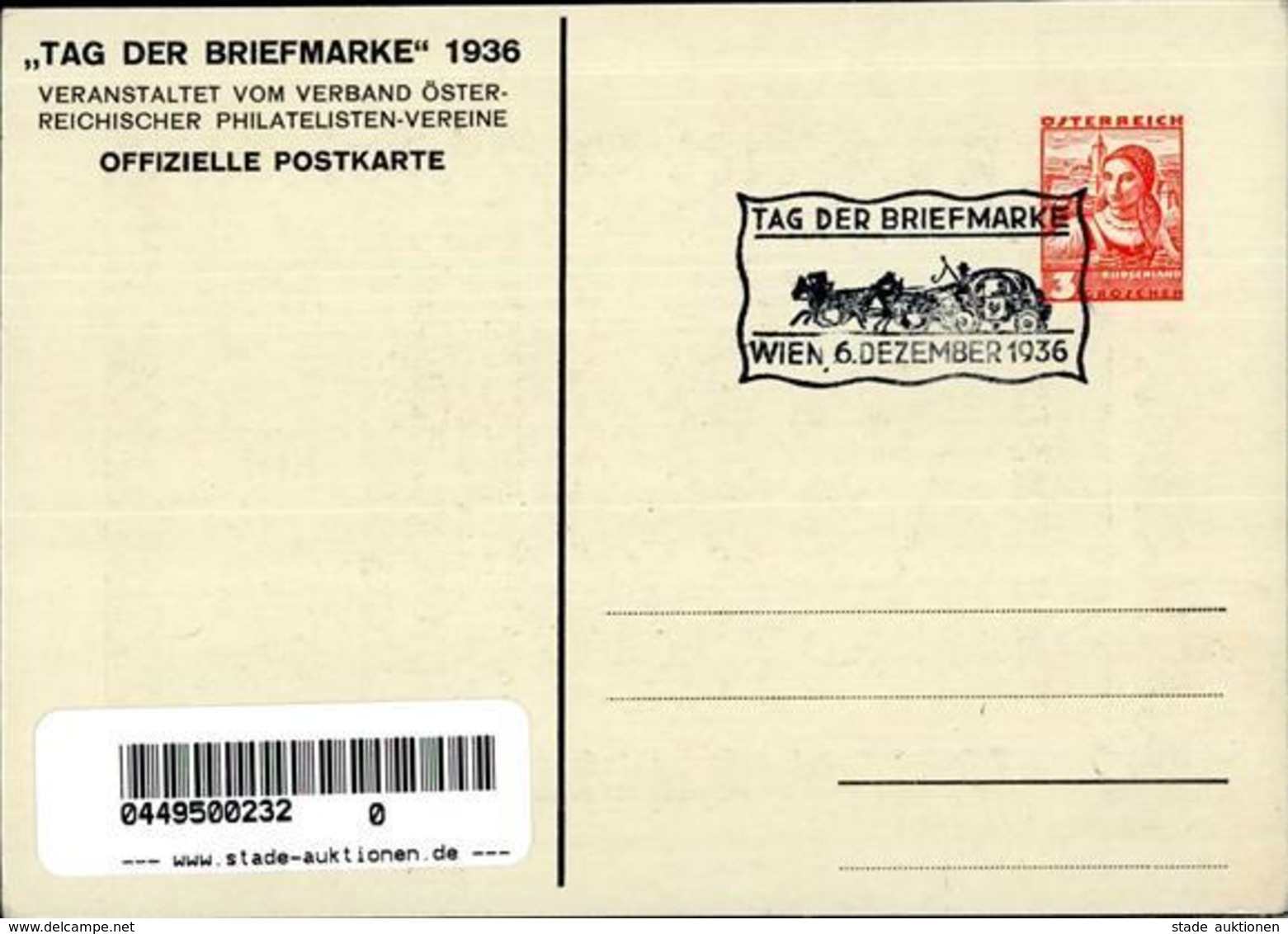 Philatelistentag Wien (1010) Österreich Tag Der Briefmarke  I-II - History