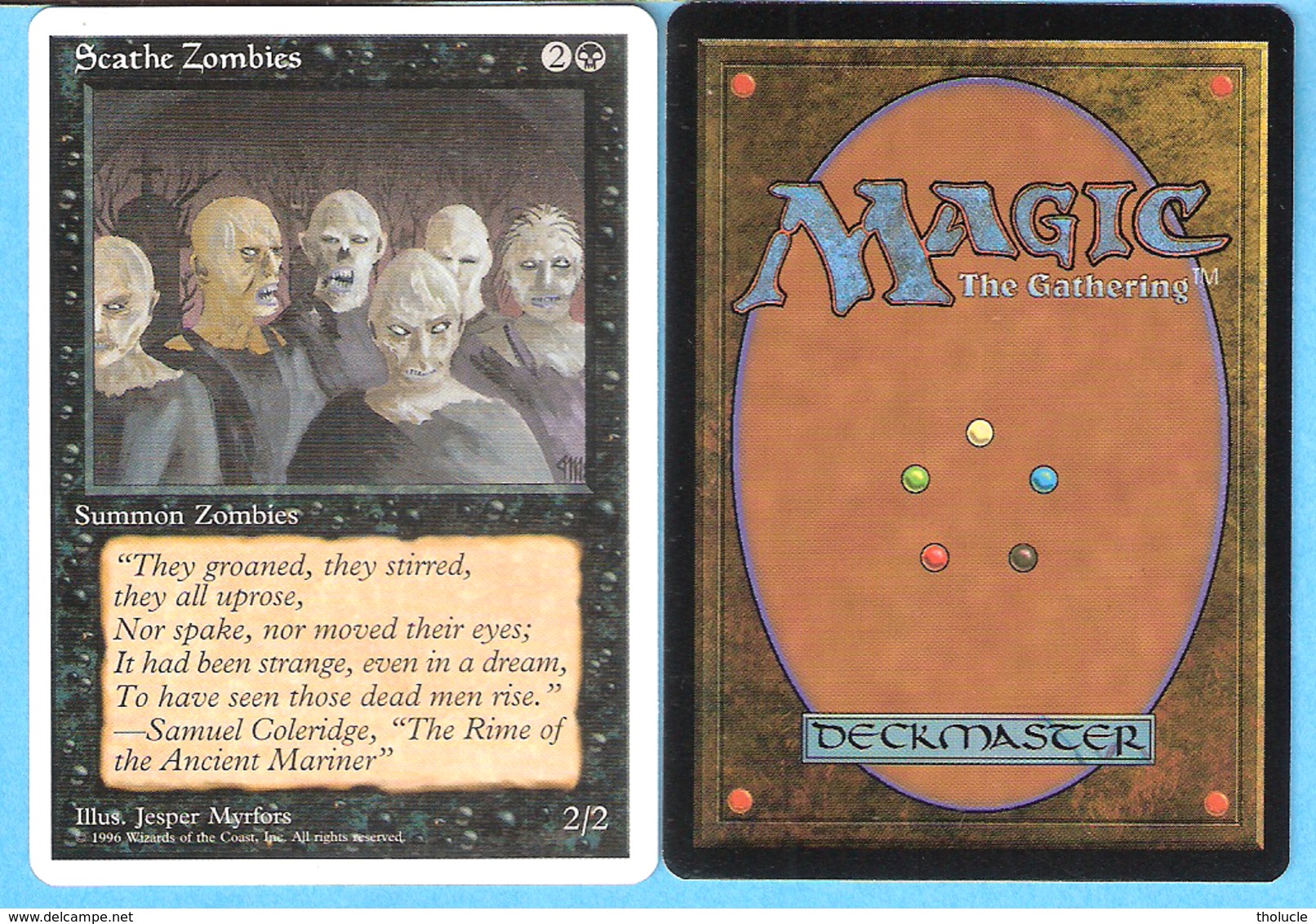 Scathe Zombies-Summon Zombies-Magic The Gathering (MTG)--Illus.Jesper Myrfors-1996-English - Caras Negras