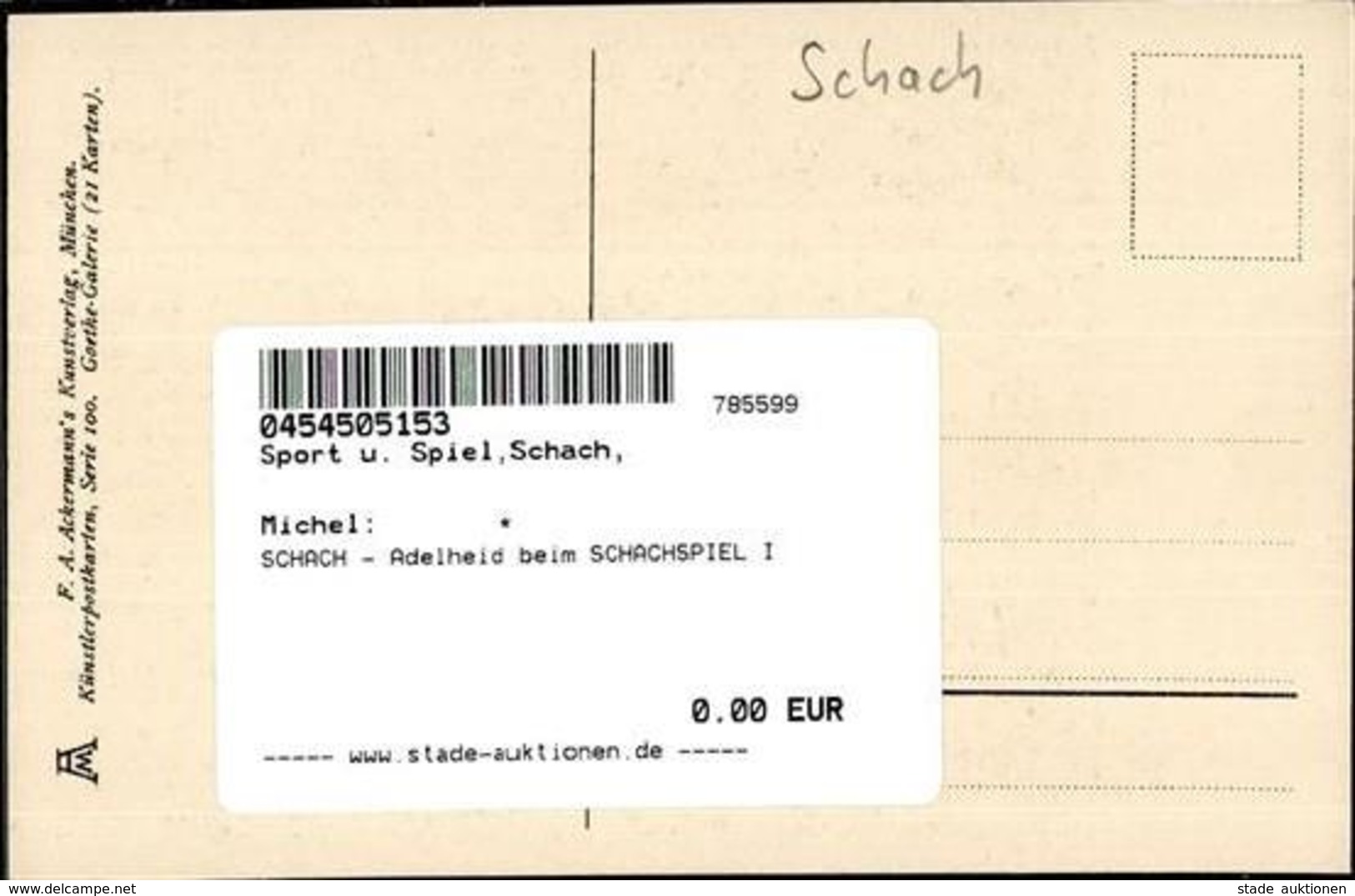 SCHACH - Adelheid Beim SCHACHSPIEL I - Schach