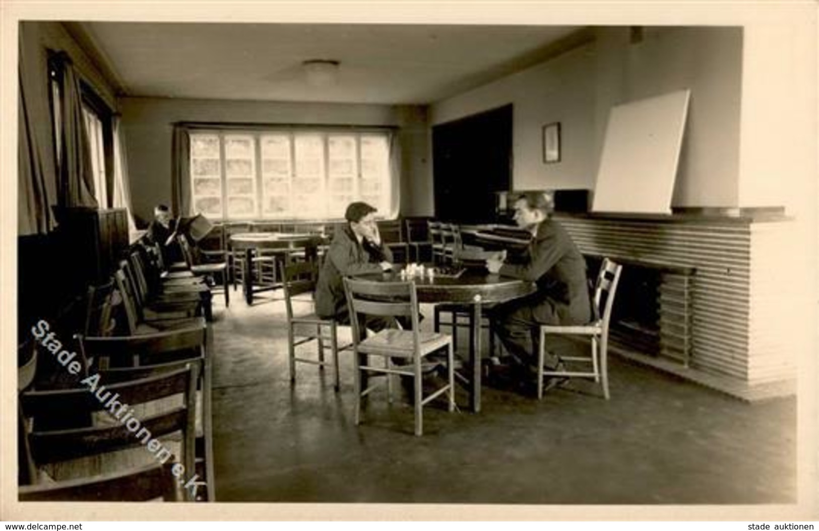 SCHACH - Foto-Ak - SCHACHSPIELER In Der Bibliothek In Hermsdorf I-II - Schach