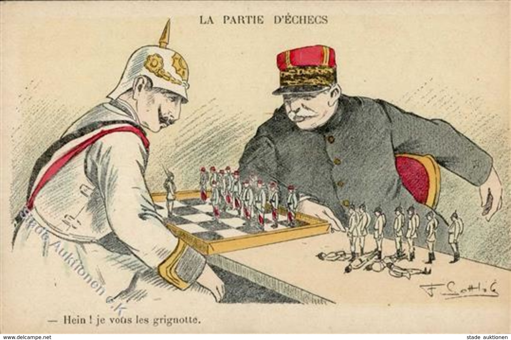 Schach Kaiser Wilhelm Politik  I-II - Schach