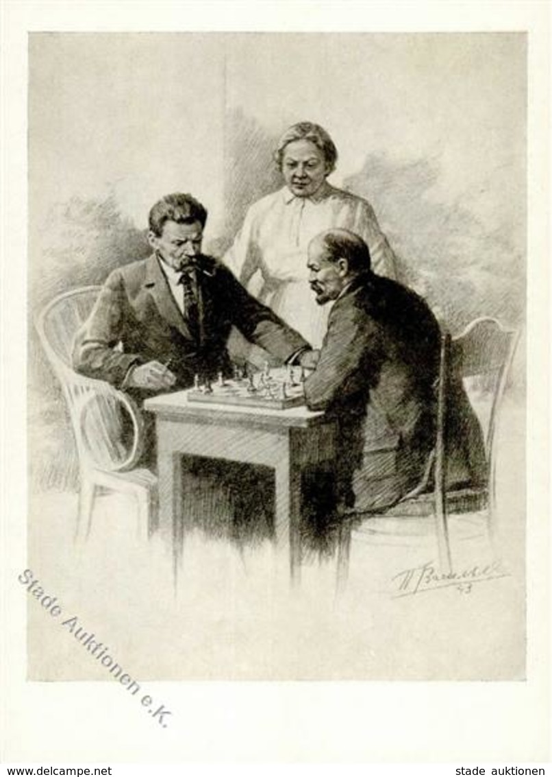 Schach Lenin Und Tolstoi Ganzsache Russland I-II - Chess
