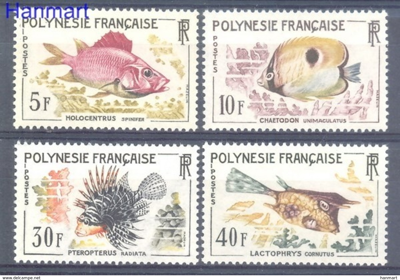 French Polynesia 1962 Mi 24-27 MNH ( ZS7 PLY24-27 ) - Fishes