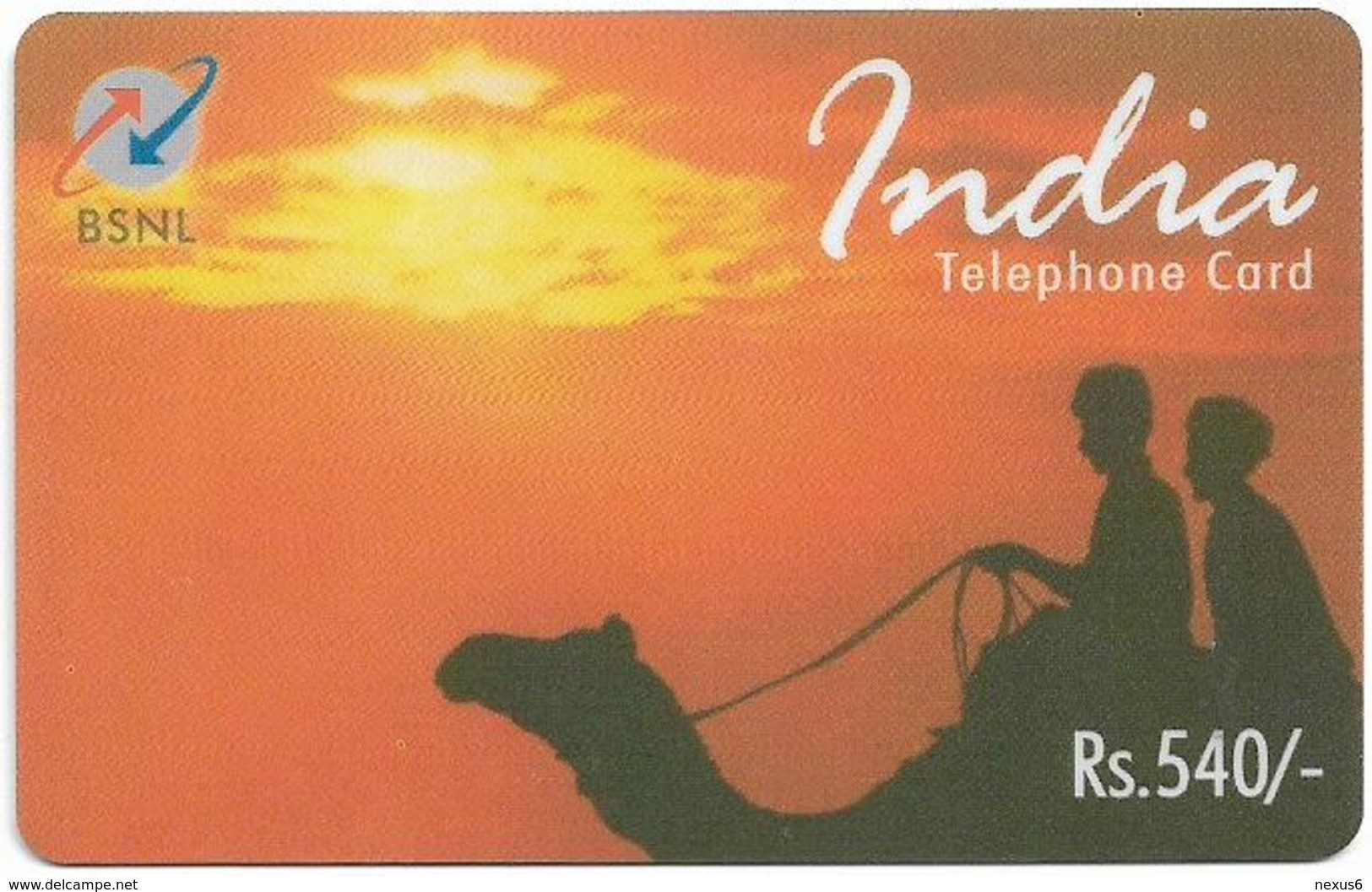 India - BSNL - Camels On Sunset, GSM Refill 540₹, Exp.31.10.2004, Used - Inde
