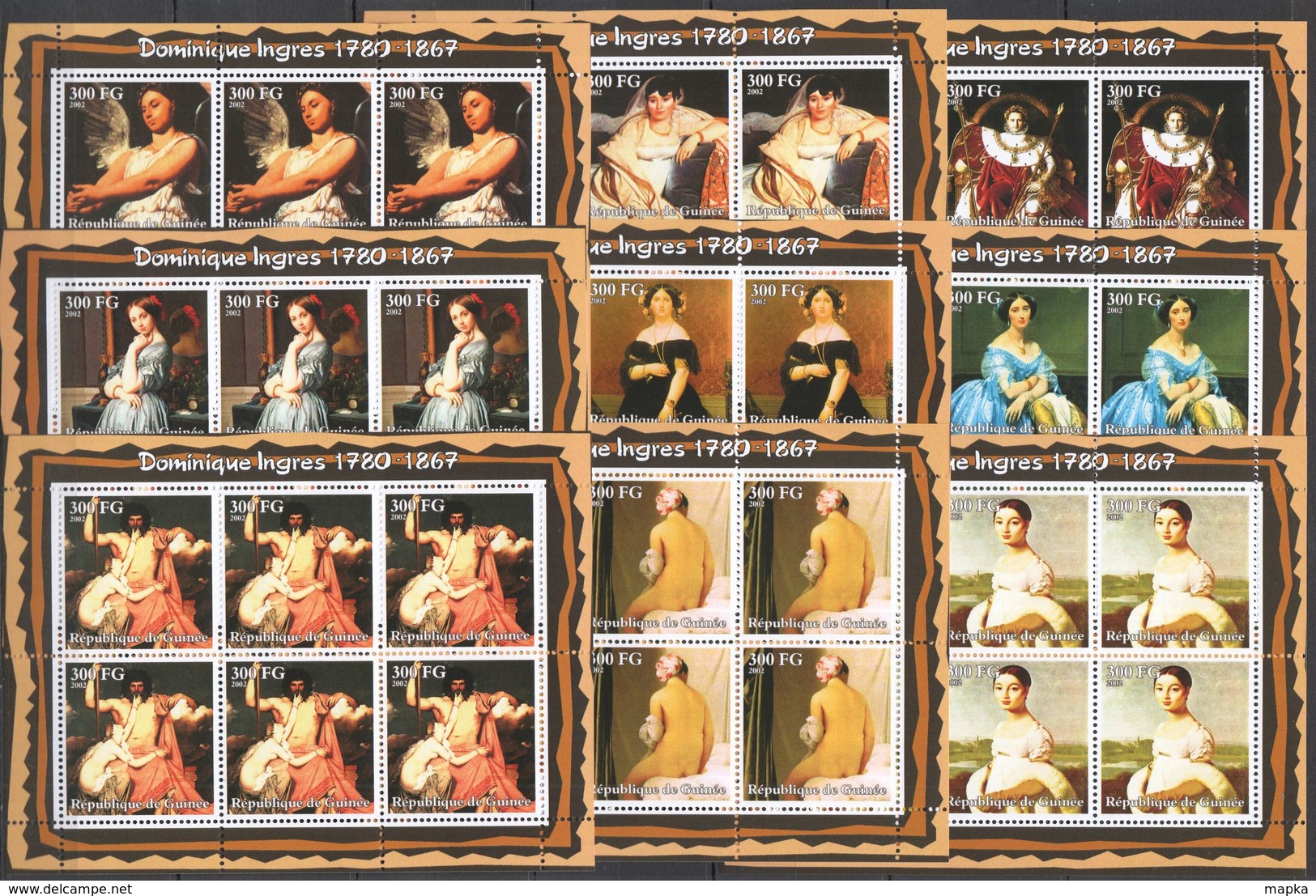 KV245 2002 GUINEA ART PAINTINGS DOMINIQUE INGRES !!! 6SET(9KB) MNH - Other & Unclassified