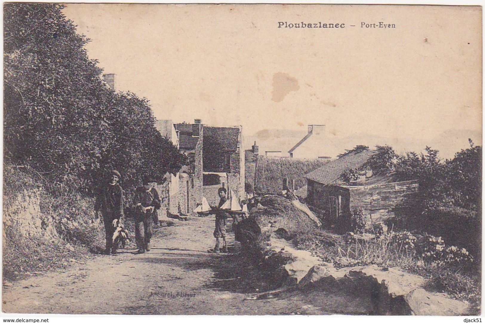 22 - Ploubazlanec - Port-Even - 1921 / Belle Animation, Pêcheurs, Poissons, Enfant (jouets : Voiliers) - Ploubazlanec