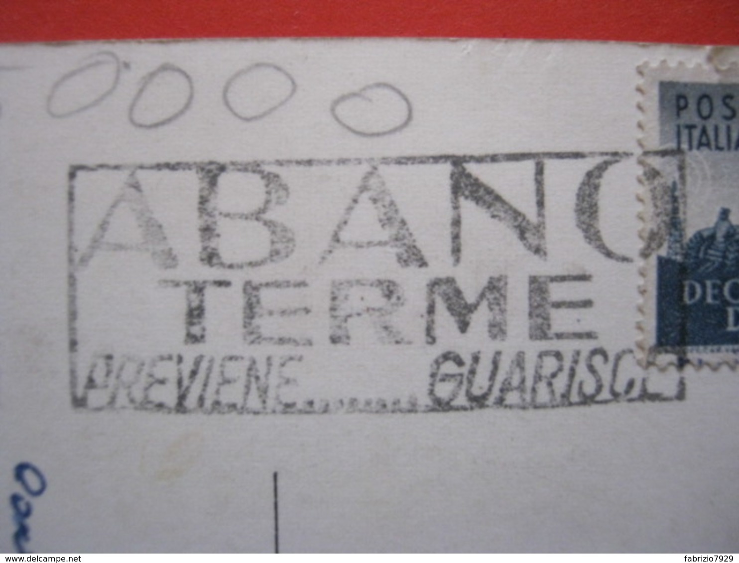 A.10 ITALIA ANNULLO CANCEL - TARGHETTA 1956 ABANO TERME PADOVA PREVIENE ... GUARISCE SALUTE MEDICINA TERMALISMO DOCTOR - Termalismo