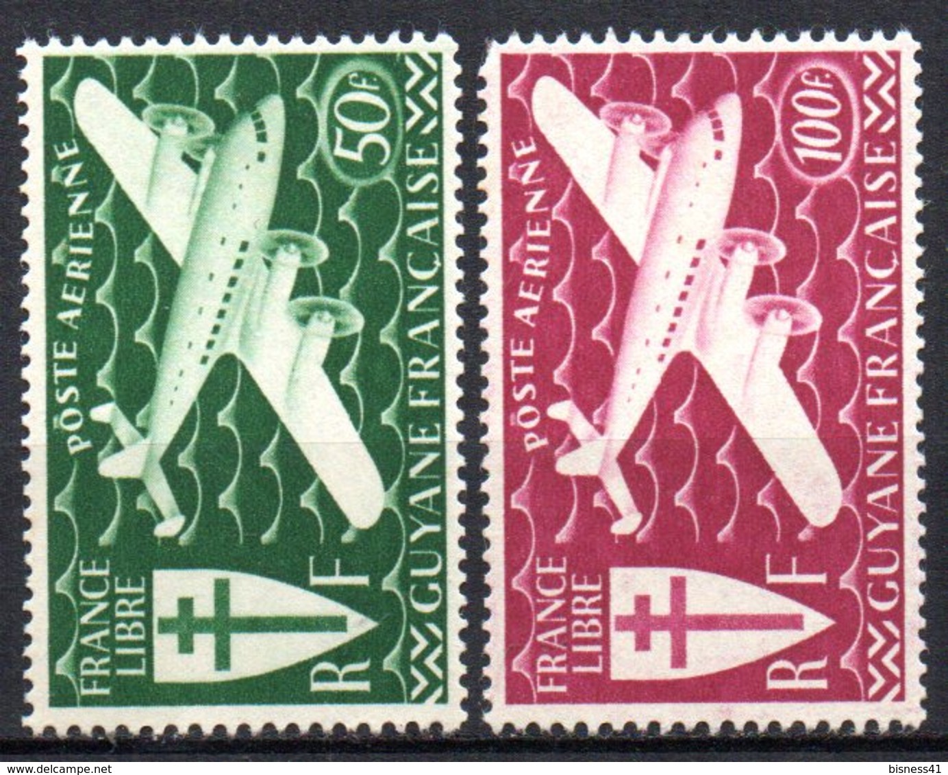 Col17  Colonie Guyane PA  N° 26 & 27  Neuf XX MNH  Cote 4,50€ - Unused Stamps