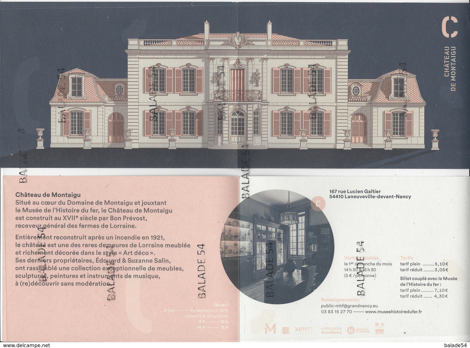 Dépliant Publicitaire Format CPM Dépliant - Chateau De MONTAIGU (54) LANEUVEVILLE-DEVANT-NANCY - Sonstige & Ohne Zuordnung