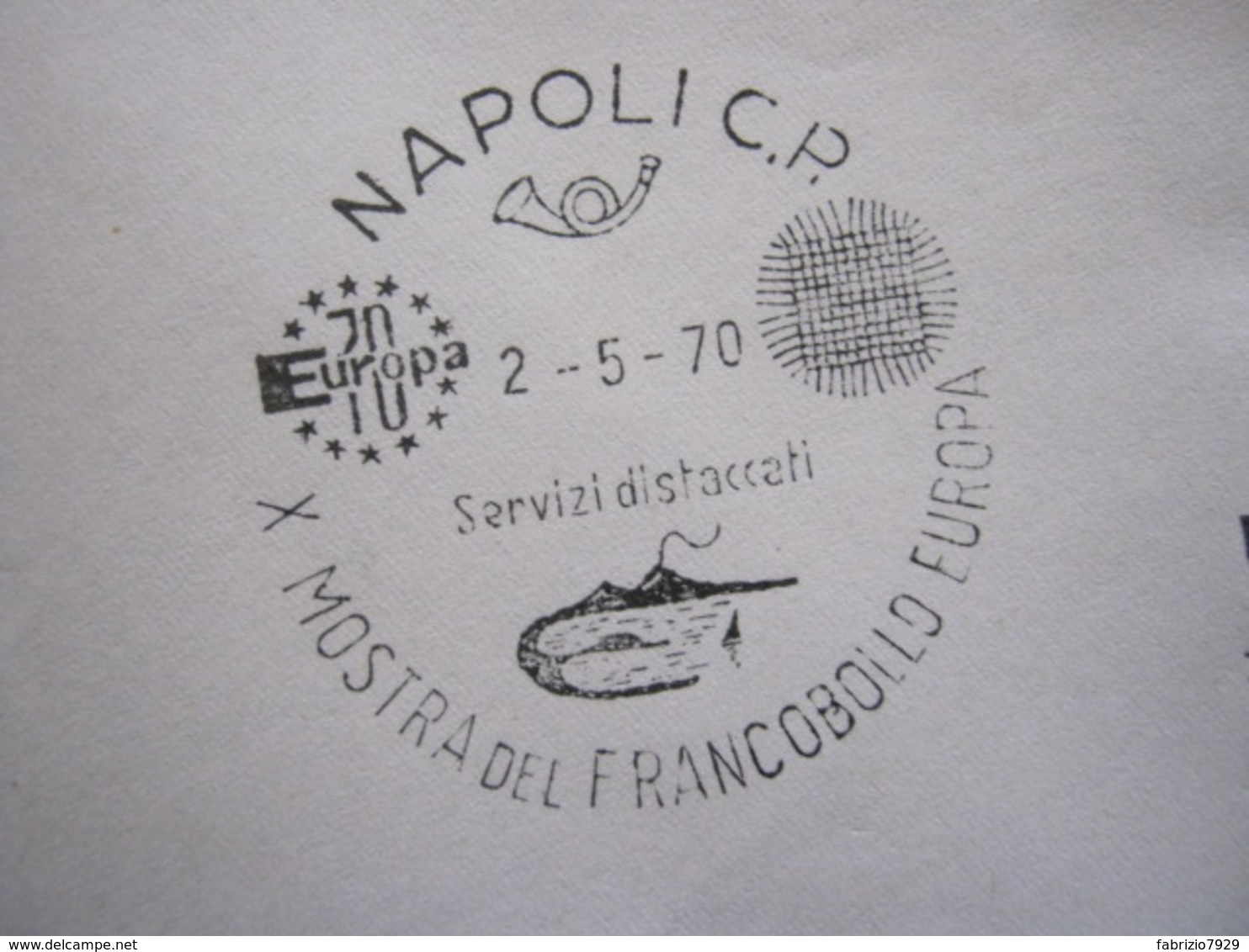 A.10 ITALIA ANNULLO CANCEL - 1970 NAPOLI MOSTRA FRANCOBOLLO EUROPA VESUVIO VULCANO GOLFO - Volcanos