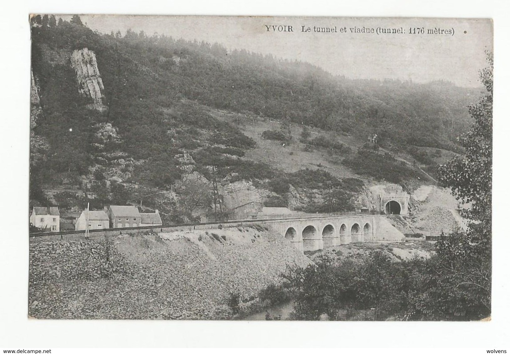 Yvoir Le Tunnel Et Le Viaduc Carte Postale Ancienne - Yvoir