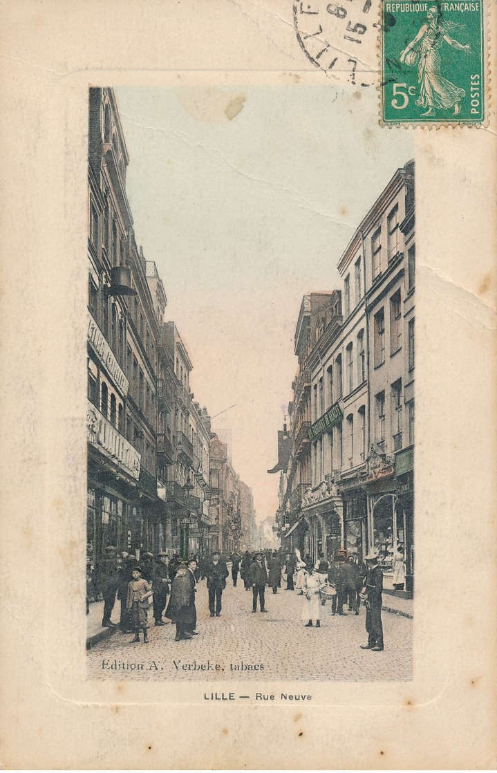 Lille Verbeke Tabacs Rue Neuve 2 Plis En Haut De Carte TRES RARE - Lille