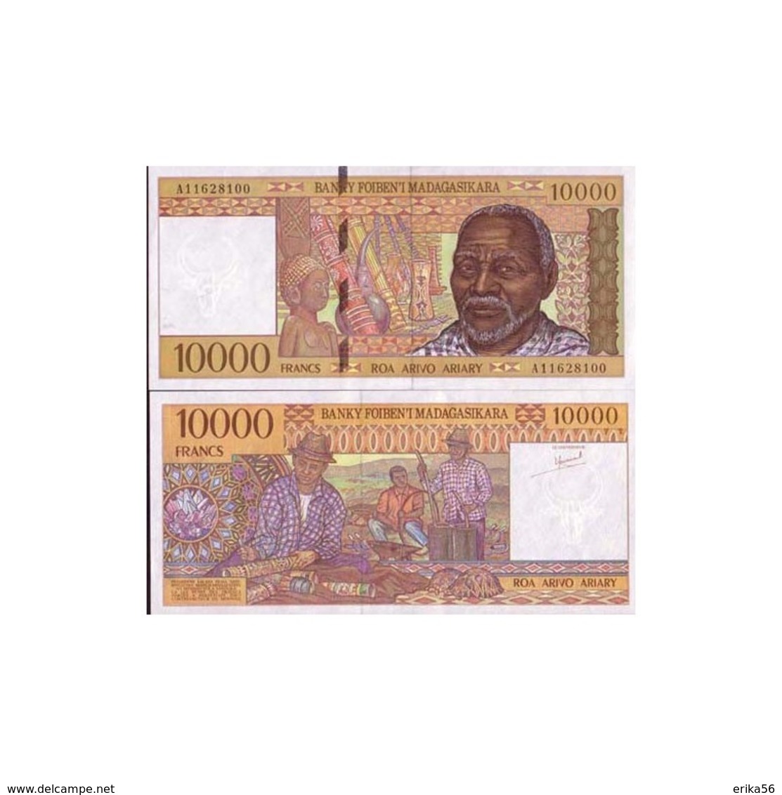 BILLET MADAGASCAR 10000  FRANCS /ARIARY - Madagascar