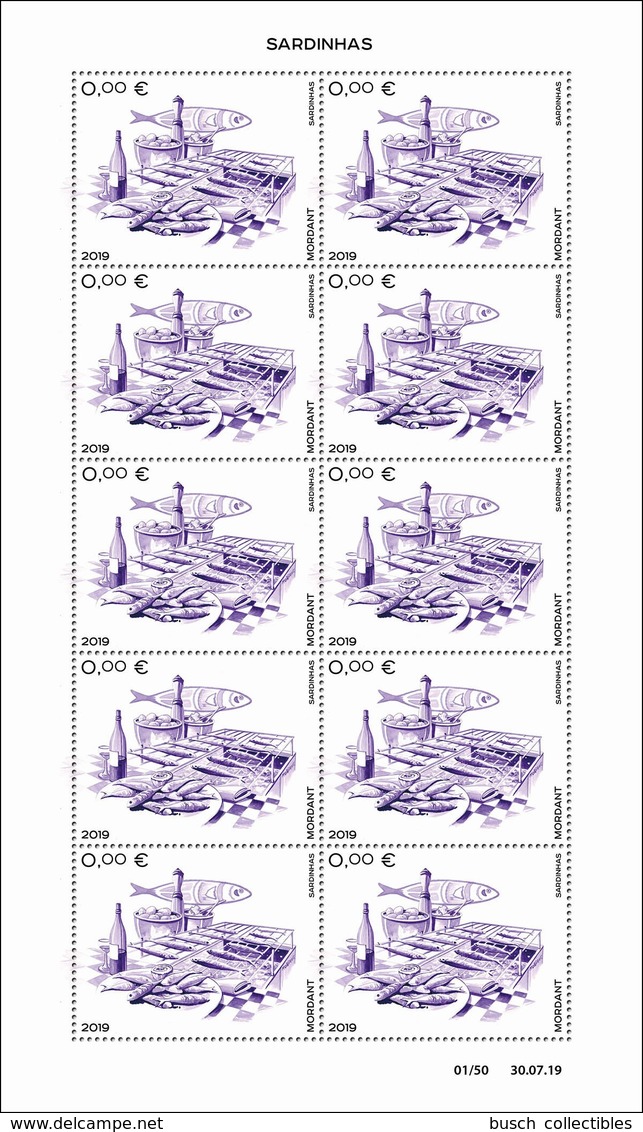 Portugal 2019 - Vignette Cinderella 0 € " SARDINHAS " Sardines Thierry Mordant - Unused Stamps