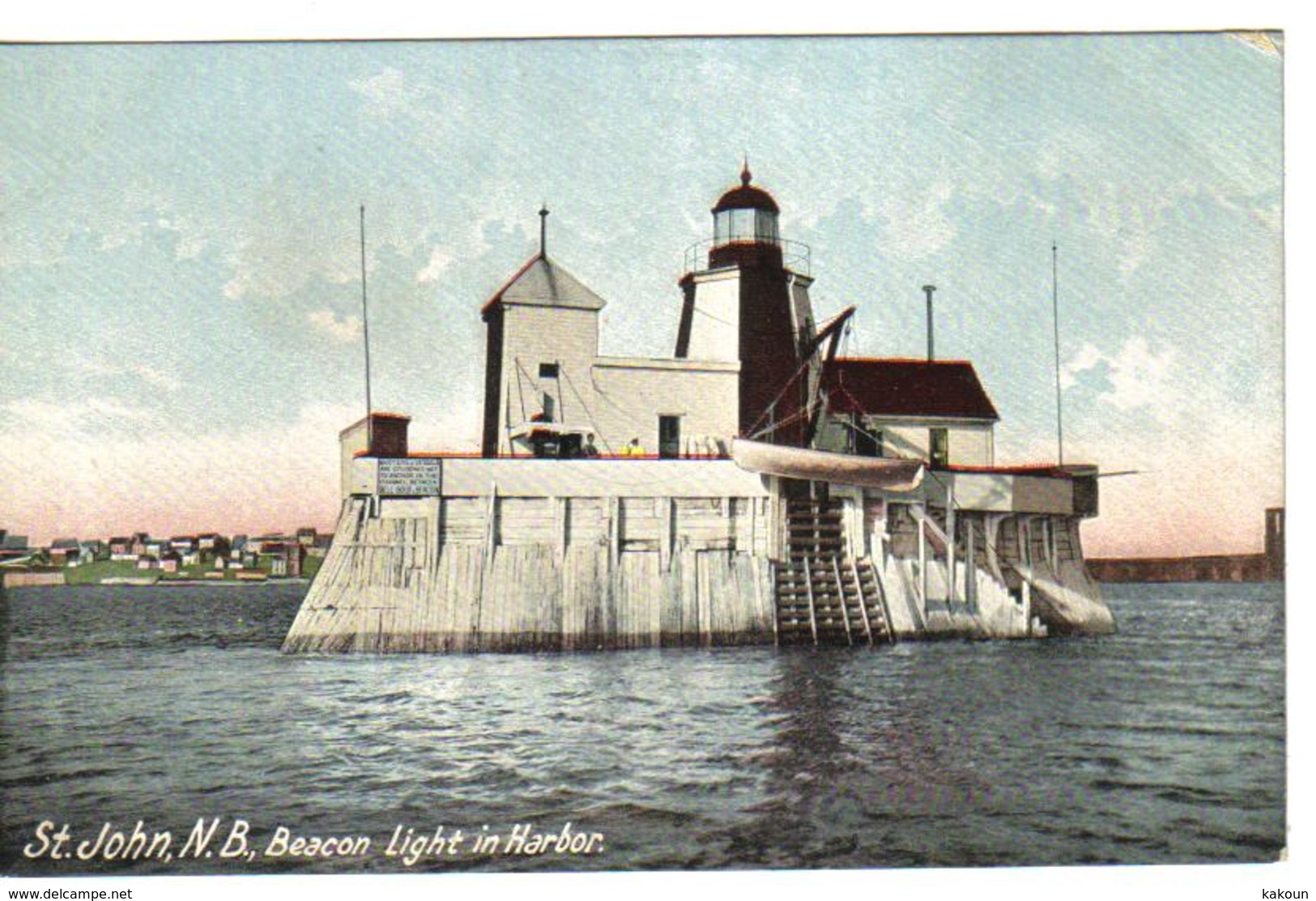 Beacon Light In Harbor, St. John, N.B., The H. C. Leighton Co.Unused (10254) - St. John