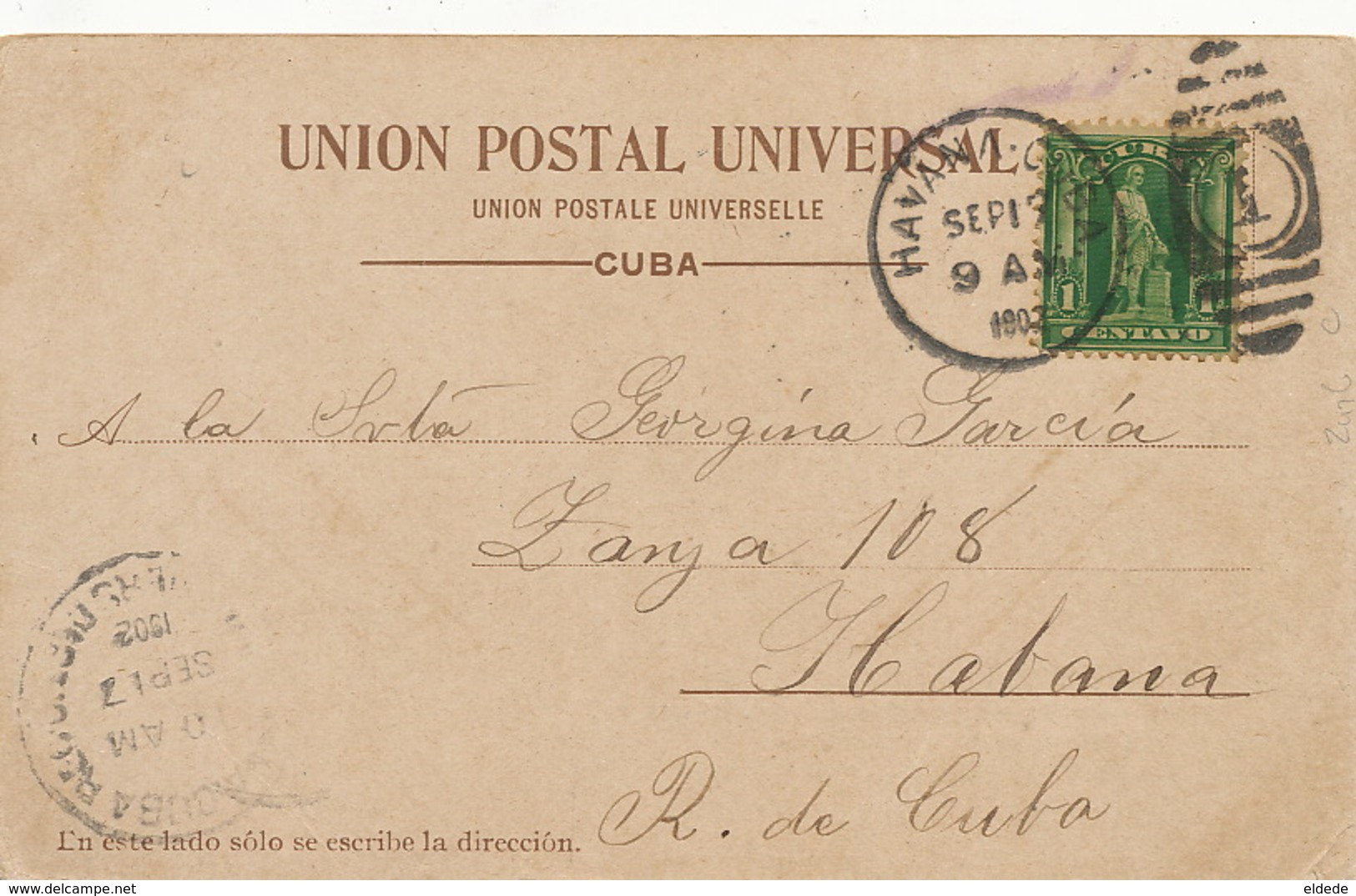 Pionneer Card Havana Machina Y Muelle De Caballeria  . P. Used Stamped 1901 . Love Poem - Cuba