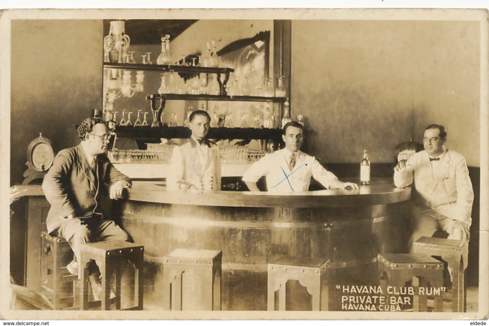 Real Photo Havana Club Rum Private Bar José Arechabala In Front Of The Cathedral Erected In 1720 . Rhum - Cuba