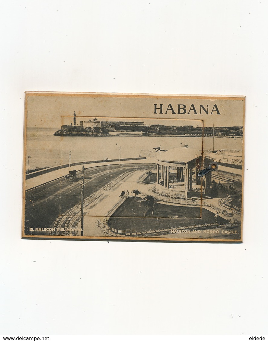 Mechanichal Card Havana Very Thick With 12 Views Tram, Cemeterio Colon , Prado , Parque Central Etc - Cuba