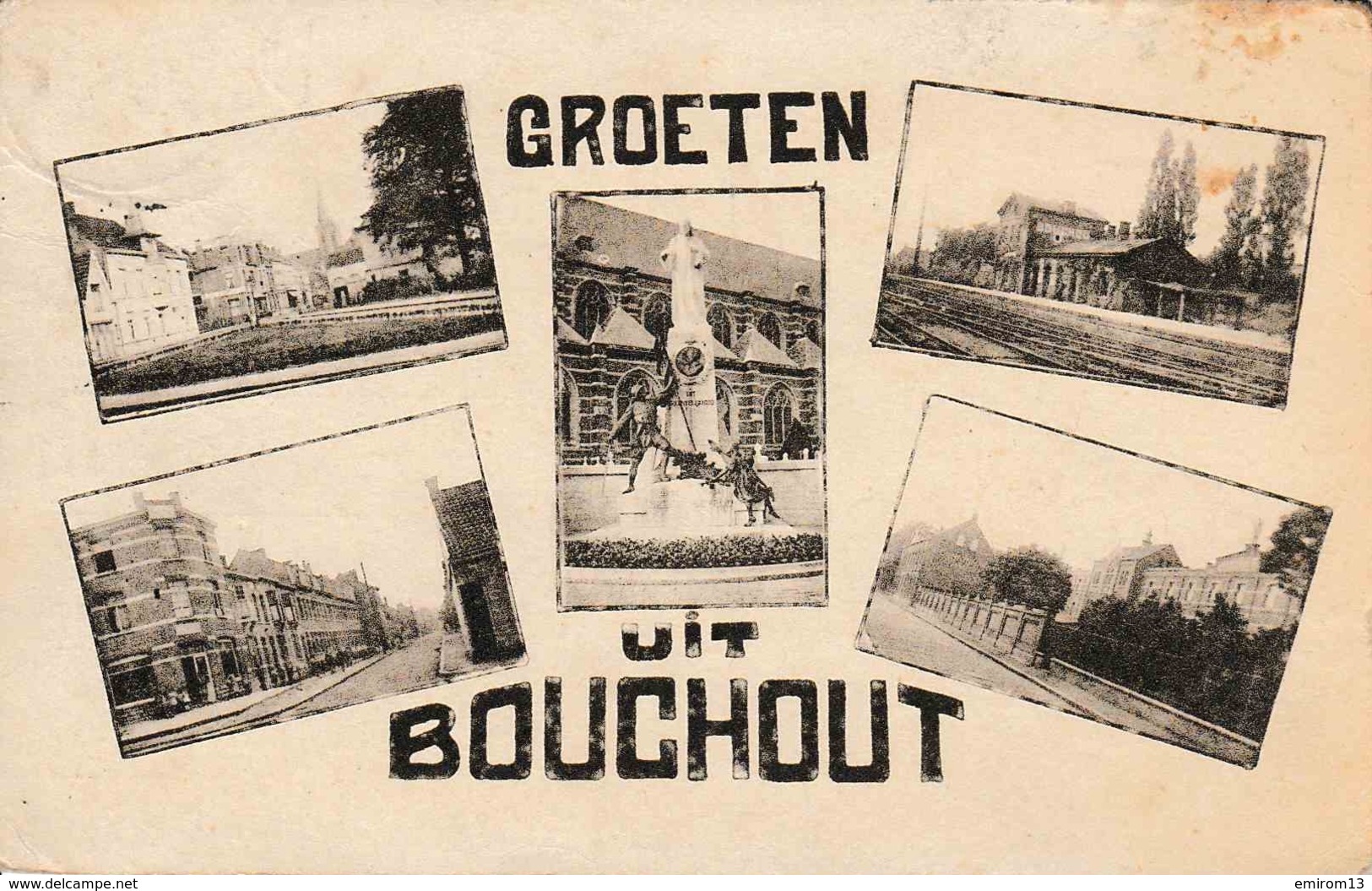 Groeten Uit Bouchout Multivues (5) La Gare Du Chemin De Fer, Monument,.. édit Serneels - Boechout