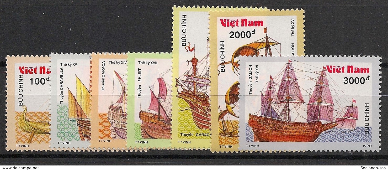 Vietnam - 1990 - N°Yv. 1051 à 1057 - Bateaux / Ships - Neuf Luxe ** / MNH / Postfrisch - Vietnam