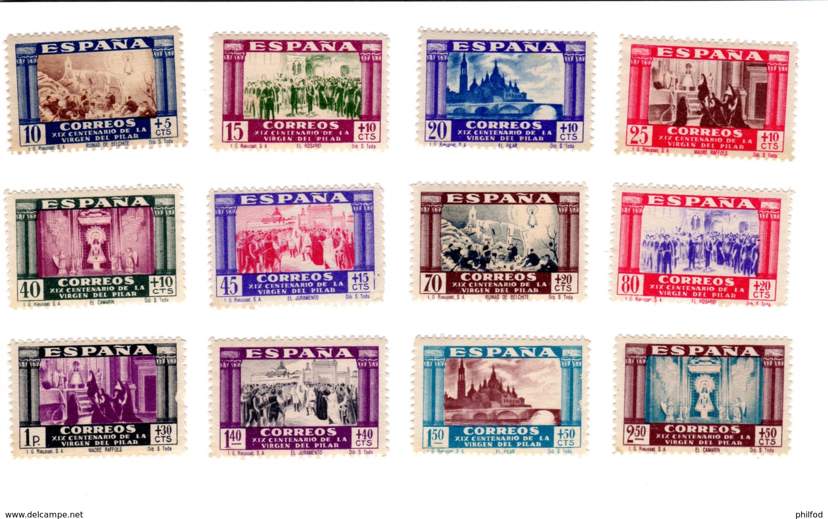Espagne - 1940 - Virgen Del Pilar - CORREO AEREO - Série - Unused Stamps