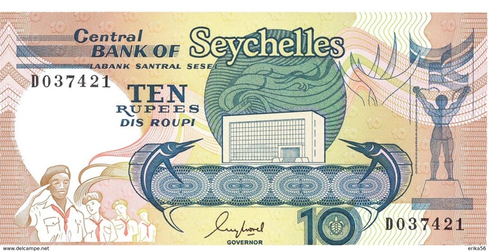 BILLET  SEYCHELLES 10 RUPEES - Seychelles