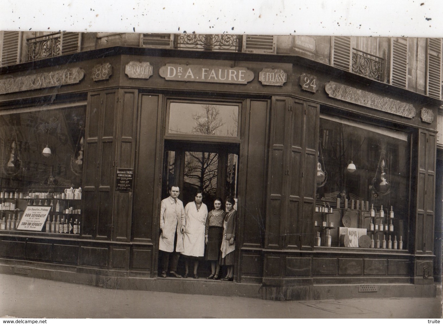 PARIS 24 RUE DE CHALIGNY PHARMARCIE DR A. FAURE (CARTE PHOTO ) - District 12