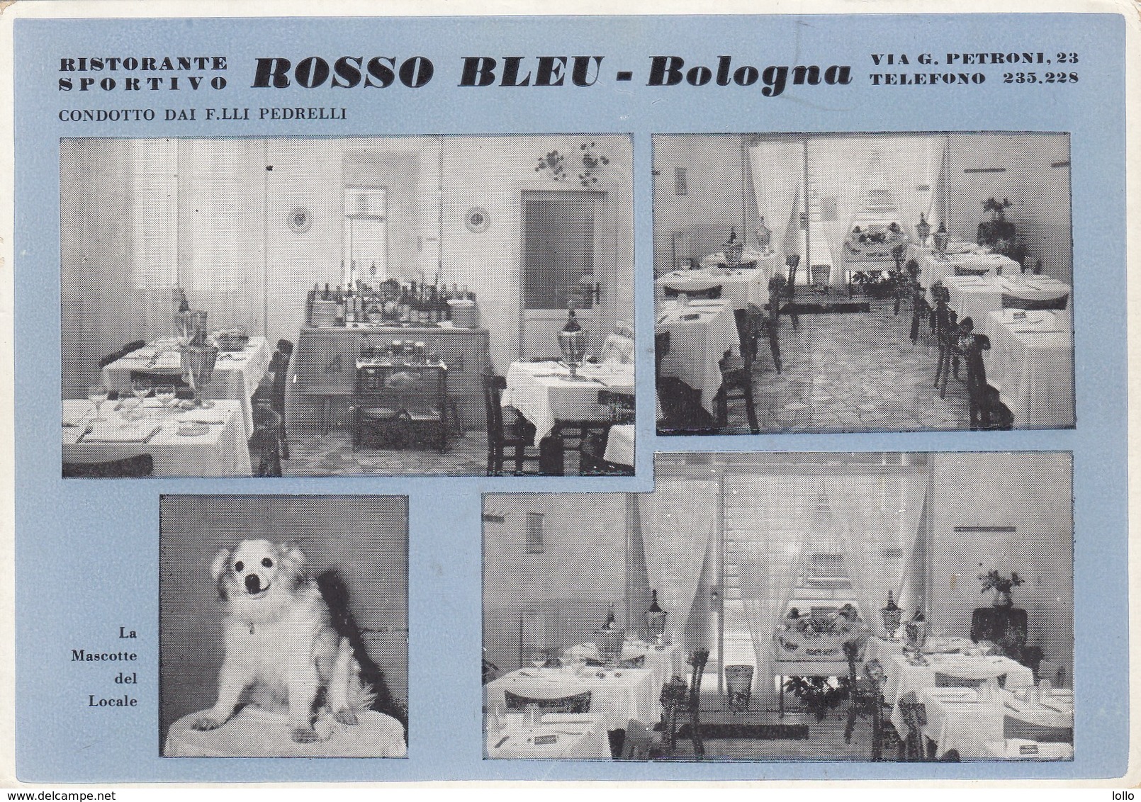 Emilia Romagna - Bologna - Ristorante Rosso Blue  -  4 Vedute - F. Grande - Anni 60 - Bella- Non Comune - Bologna