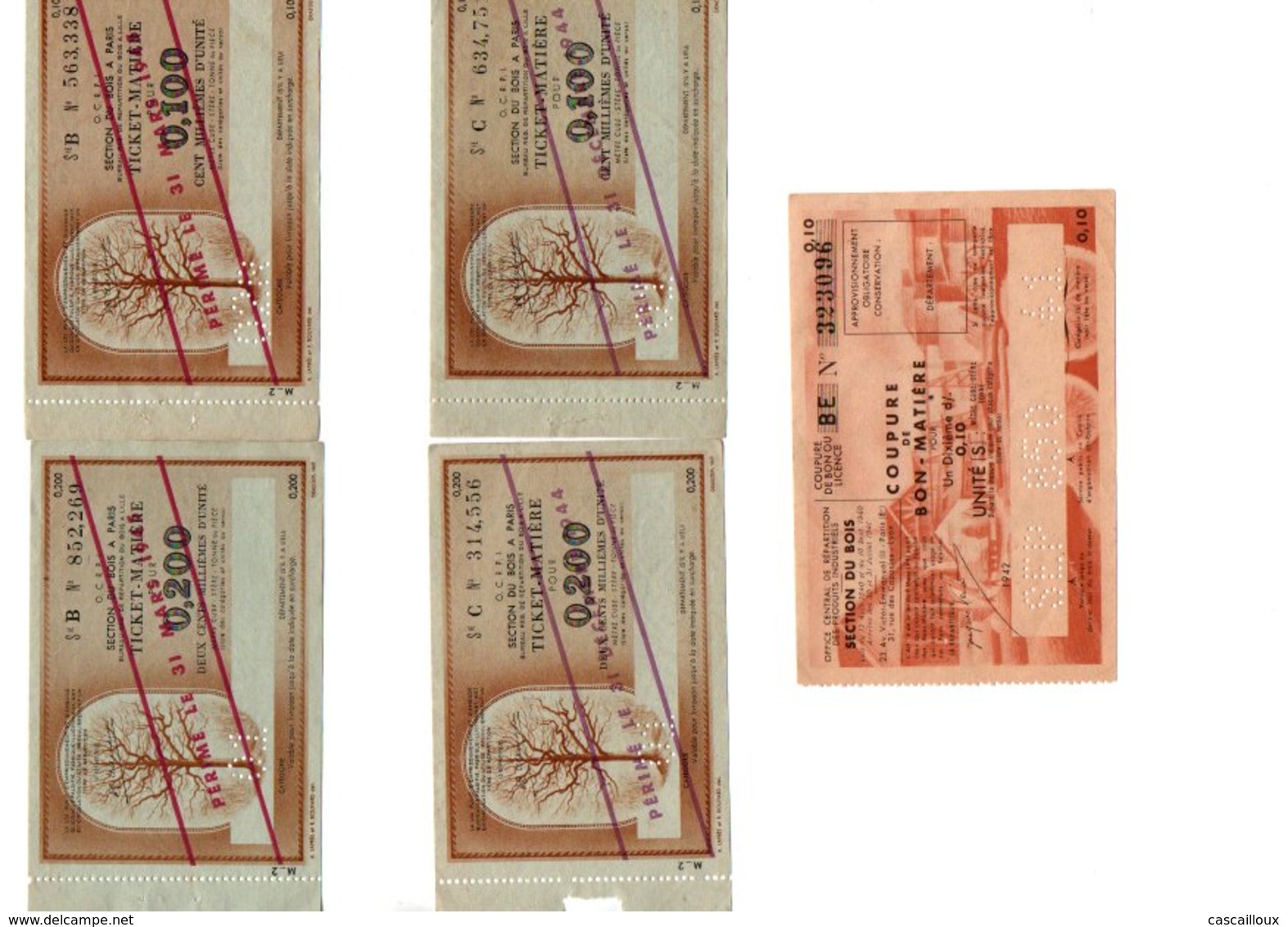 Tickets De Rationnements - Documentos Históricos