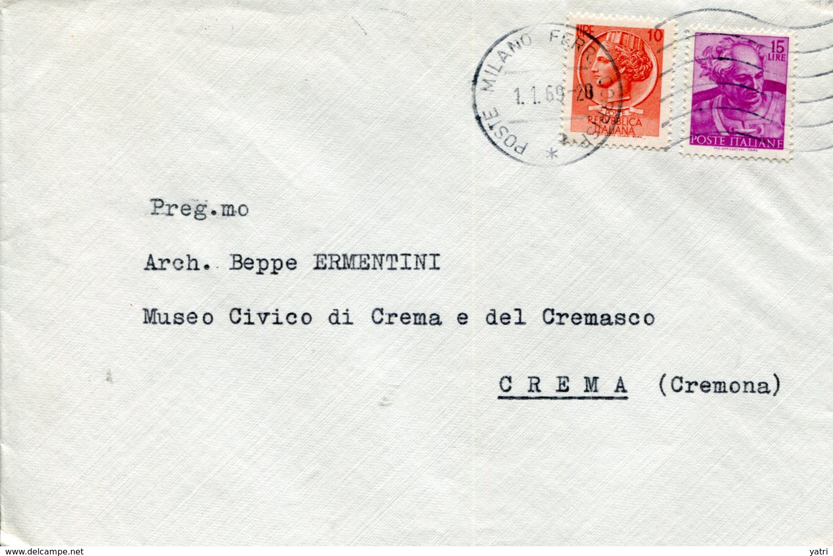 Italia (1969) - Biglietto D'Auguri Da Milano - 1961-70: Storia Postale