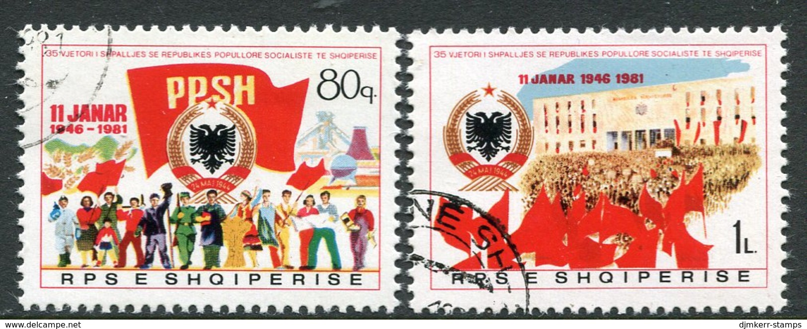 ALBANIA 1981 Anniversary Of People's Republic Used.  Michel 2070-71 - Albanië