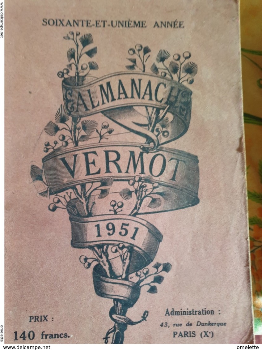 ALMANACH VERMOT 1951 - 1900 - 1949