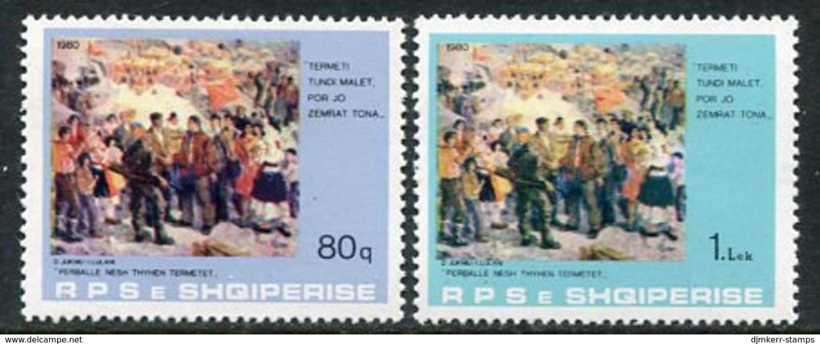 ALBANIA 1980 Earthquake Relief MNH / **.  Michel 2047-48 - Albania