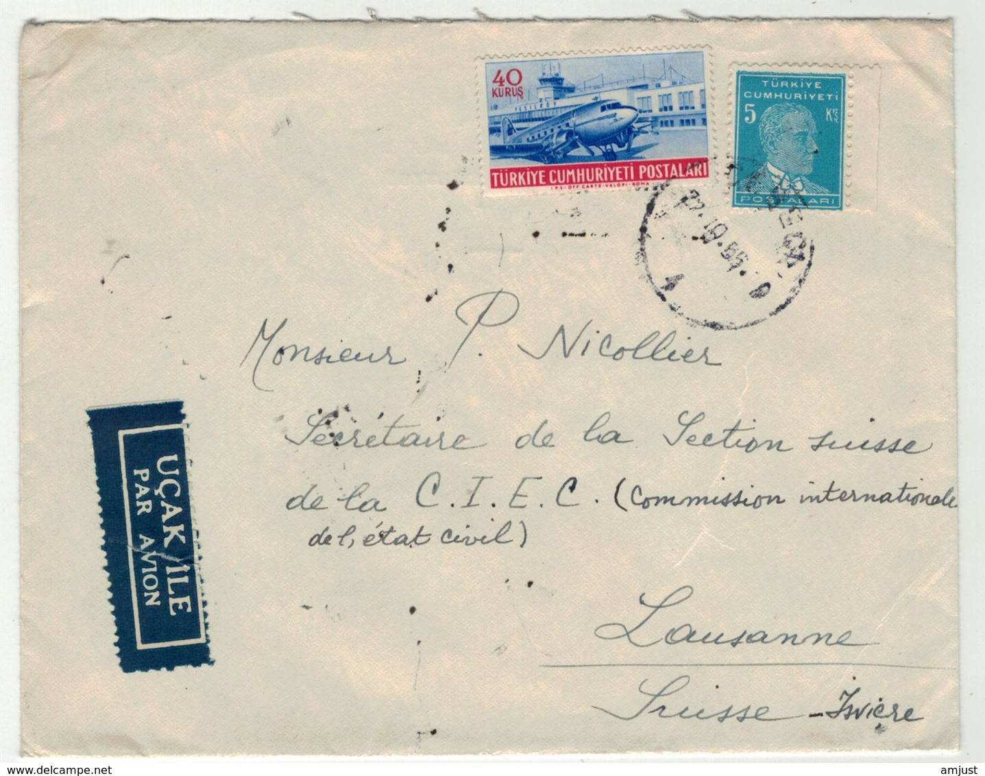 Turquie // Lettre  Pour La Suisse - Lettres & Documents