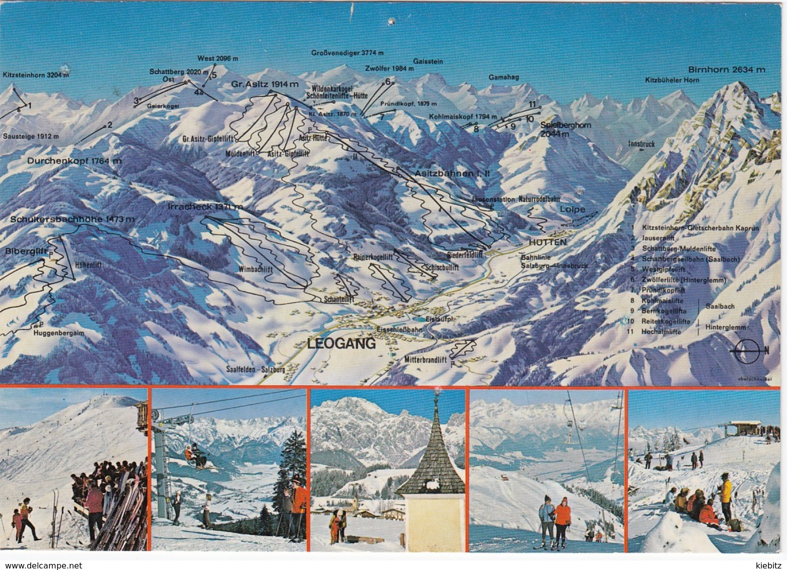 SBG-Leogang - Panoramakarte Gelaufen 1985 - Leogang