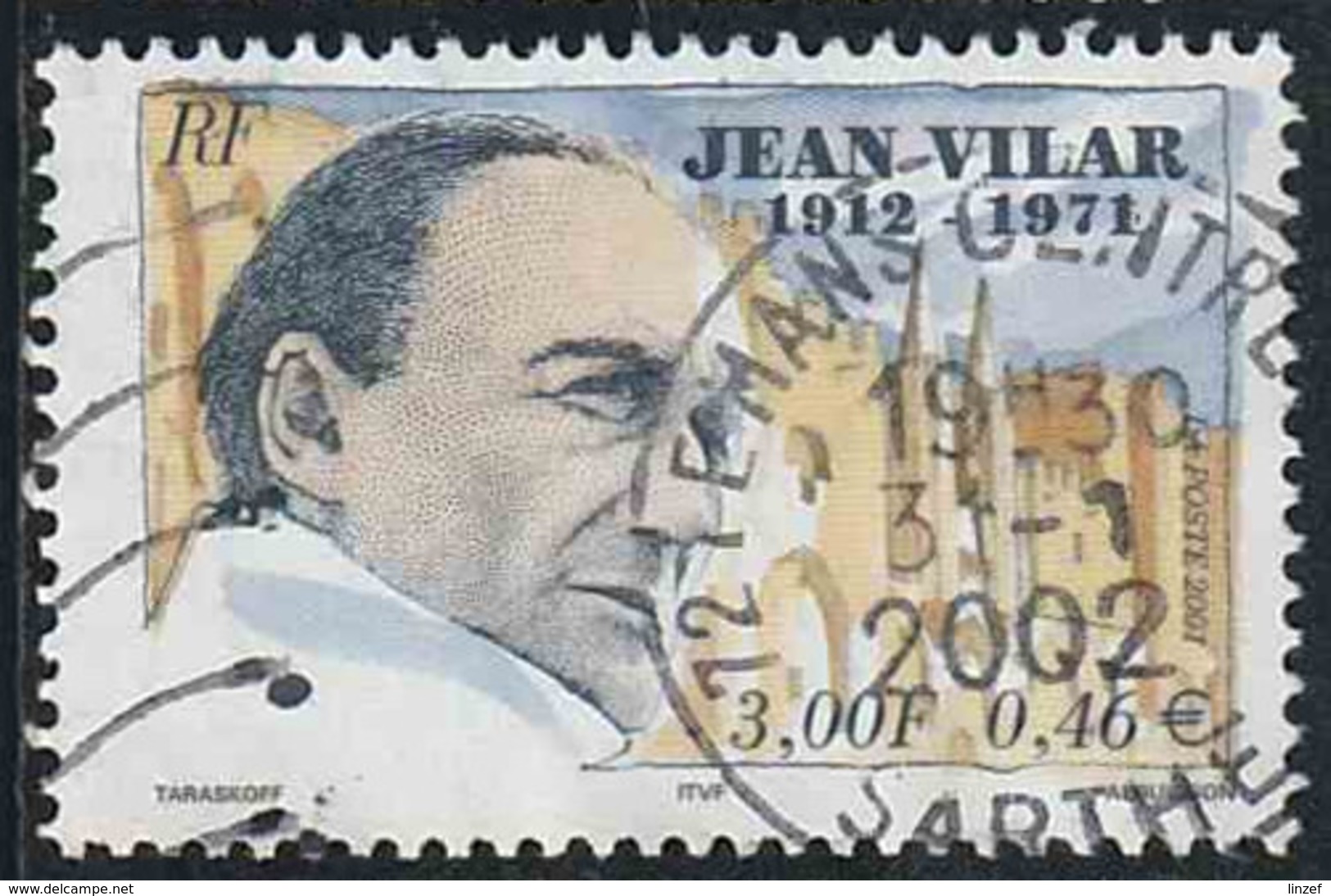 France 2001 Yv. N°3398 - Jean Vilar - Oblitéré - Oblitérés