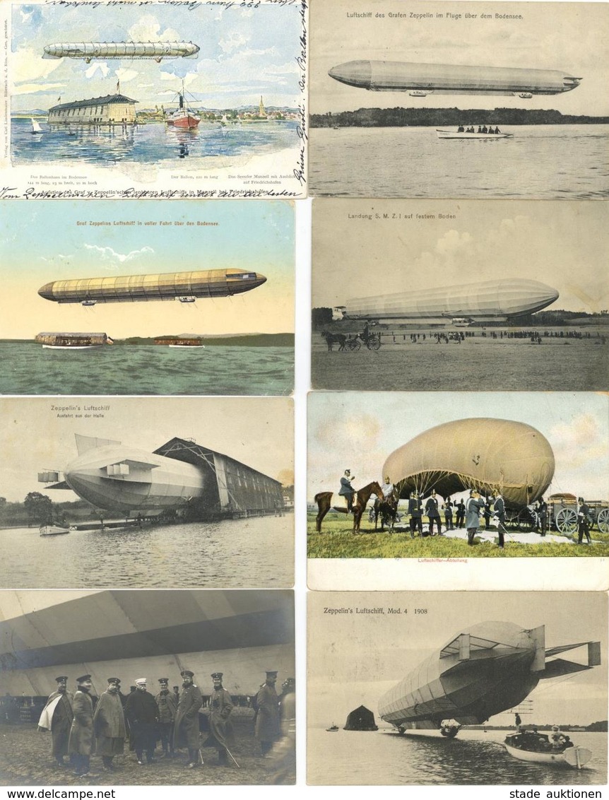 Zeppelin Und Ballon Partie Mit Circa 70 Ansichtskarten 1900 Bis 30'er Jahre I-II Dirigeable - Zeppeline