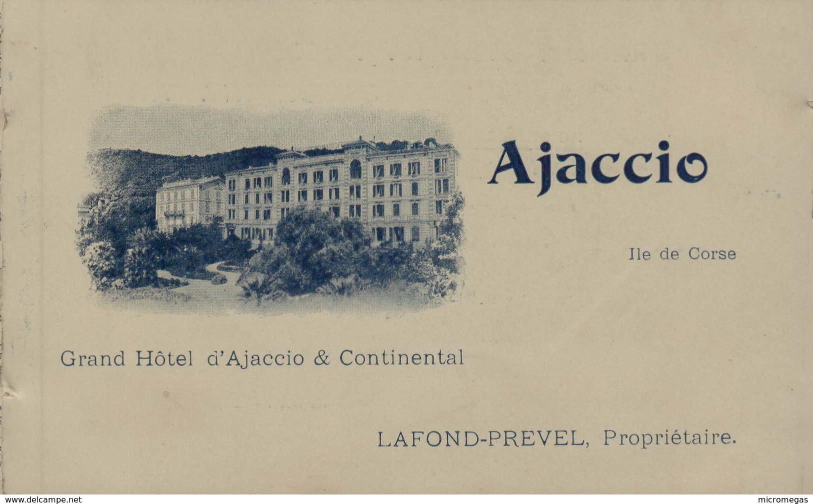 20 - Grand Hôtel D'Ajaccio & Continental - Lafond-Prével, Propriétaire - En L'état - Ajaccio