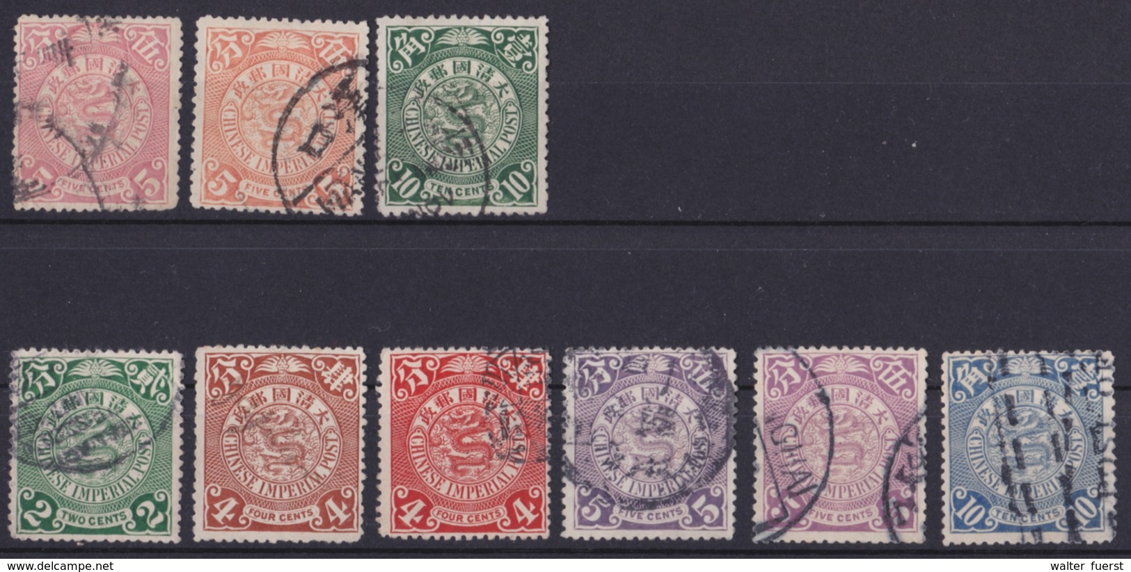 CHINA 1912, "Dragon Etc., Chinese Imperial Post", Overprints (3 Short, 5 Long) - 1912-1949 Republiek