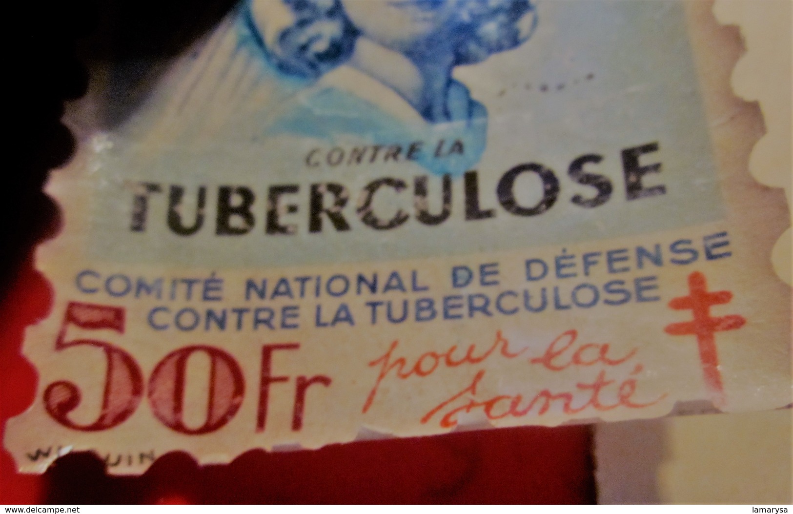 1948  VIGNETTE Grand FORMAT LE B.C.G Protège Contre La Tuberculose Avec Sa Pochette France Erinnophilie Antituberculeux - Antitubercolosi