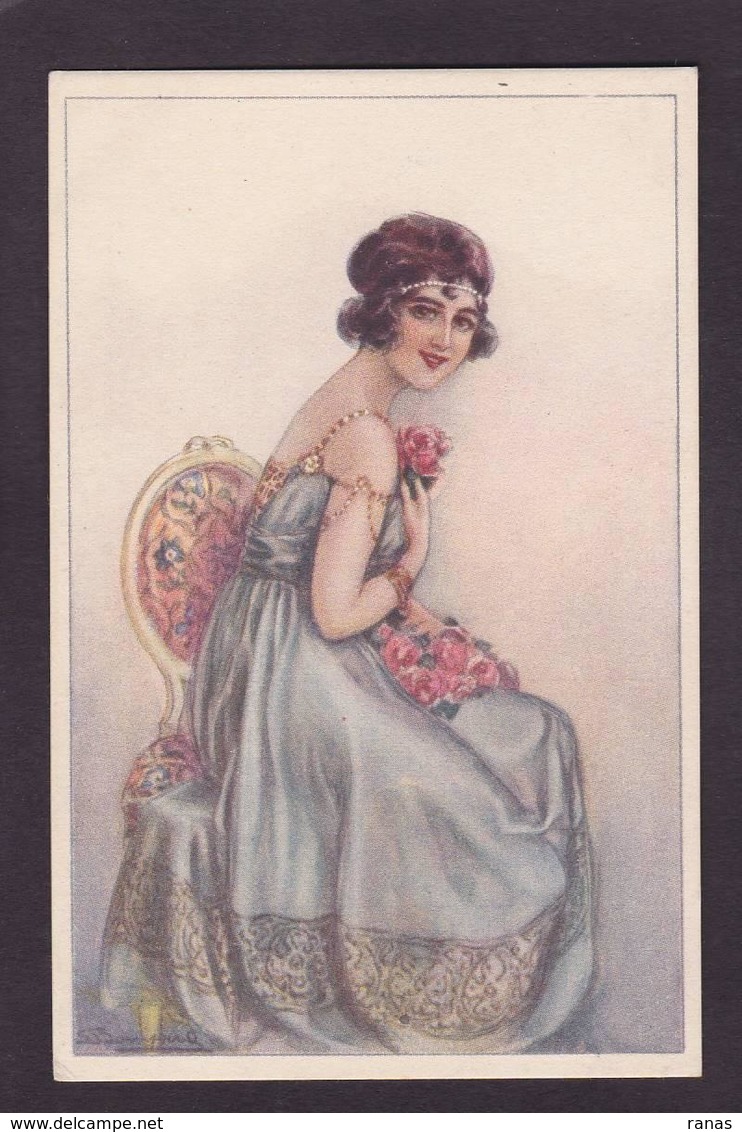 CPA Bompard Illustrateur Italien Italie Femme Girl Women Non Circulé Art Déco - Bompard, S.