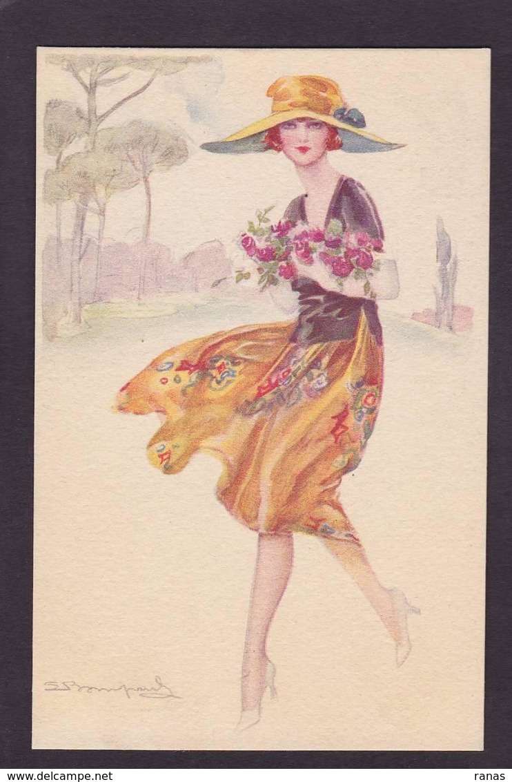 CPA Bompard Illustrateur Italien Italie Femme Girl Women Non Circulé Art Déco - Bompard, S.