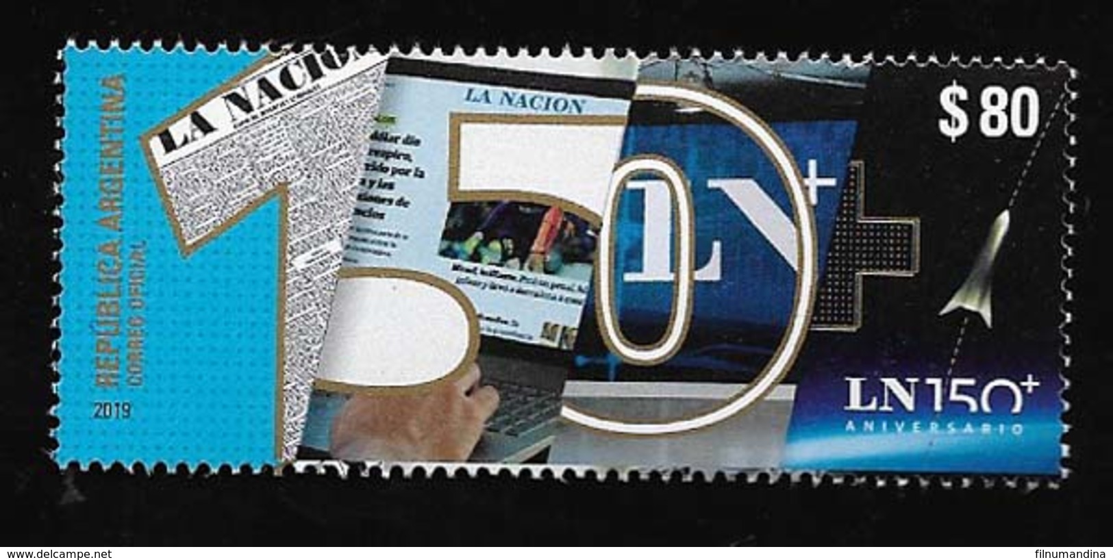 FF65-ARGENTINIEN,ARGENTINA 2019 ZEITUNG LA NACION 150°ANIVERSARY MNH , - Unused Stamps
